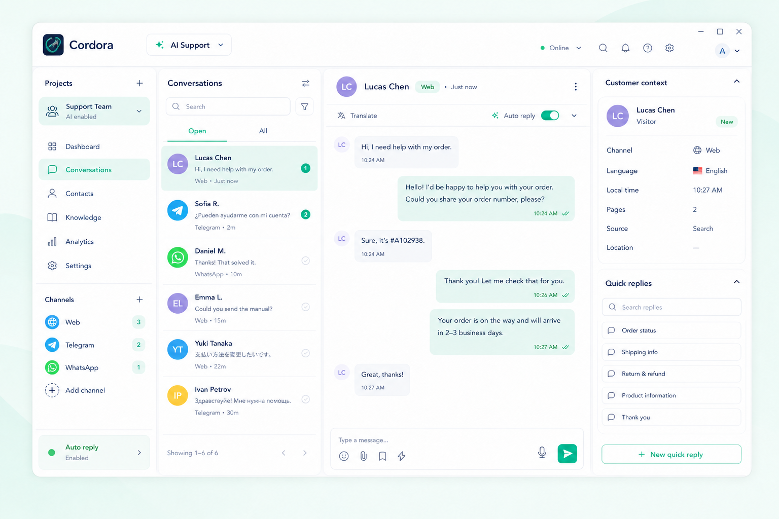 Cordora product workspace